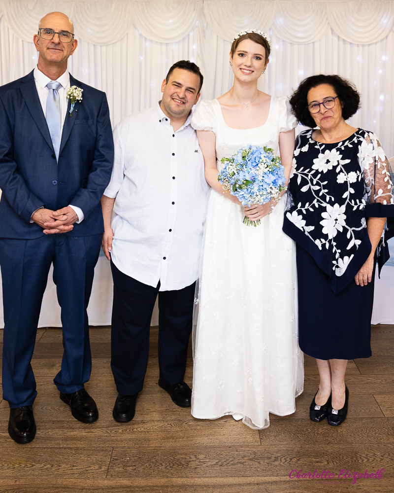 Group portraits at Shaw Lane Sports Club Barnsley wedding photographer