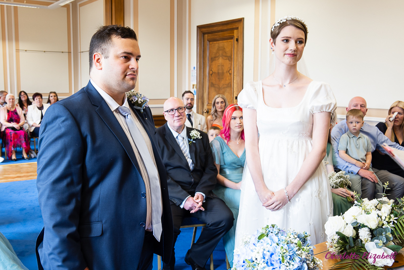 The wedding ceremony at Barnsley town hall wedding photography
