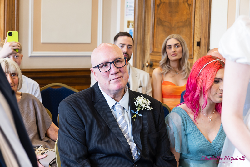 The wedding ceremony at Barnsley town hall wedding photography