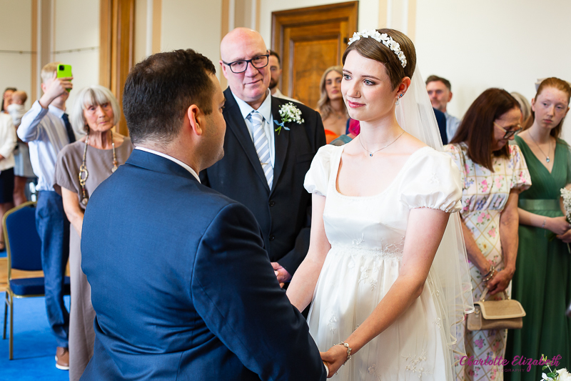 The wedding ceremony at Barnsley town hall wedding photography