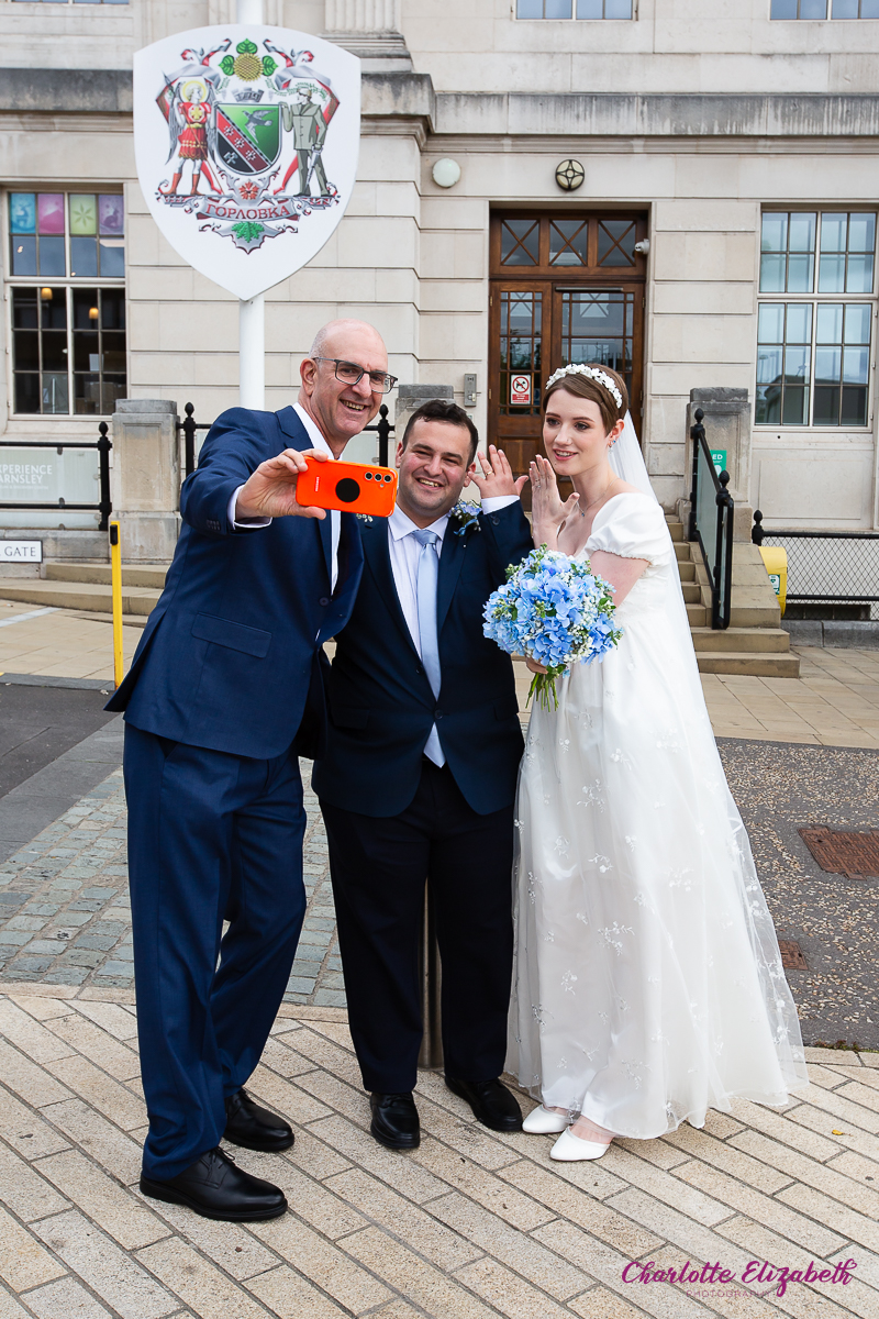 Natural wedding photography at Barnsley Town Hall