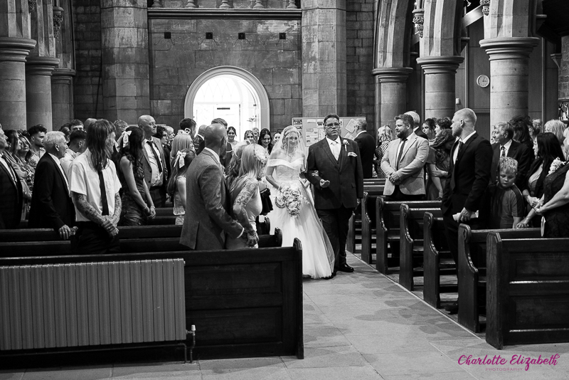 Wedding ceremony at St Margaret's Church Swinton by Charlotte Elizabeth natural wedding Photography