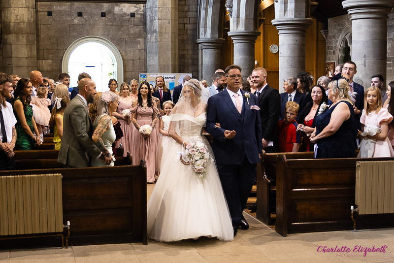 Wedding ceremony at St Margaret's Church Swinton by Charlotte Elizabeth natural wedding Photography