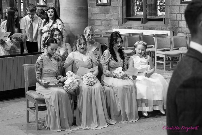 Wedding ceremony at St Margaret's Church Swinton by Charlotte Elizabeth natural wedding Photography