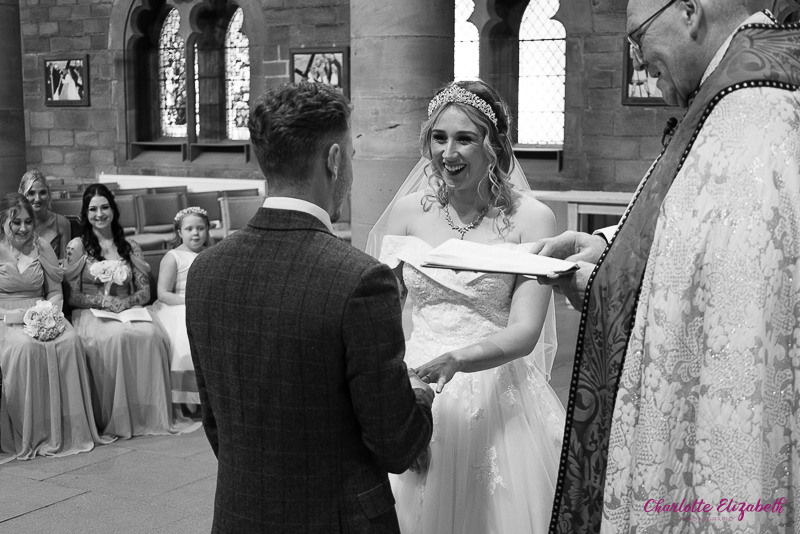 Wedding ceremony at St Margaret's Church Swinton by Charlotte Elizabeth natural wedding Photography