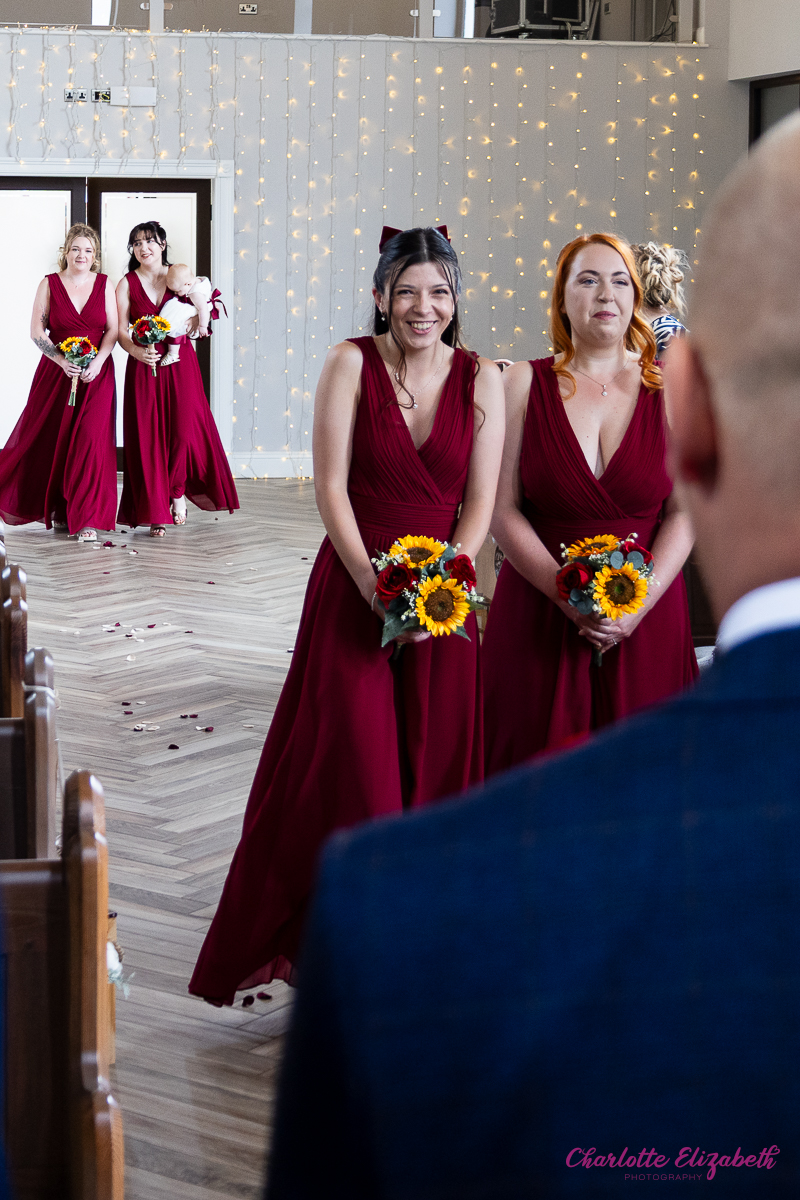 wedding ceremony inside the chapel at Burntwood Court Barnsley