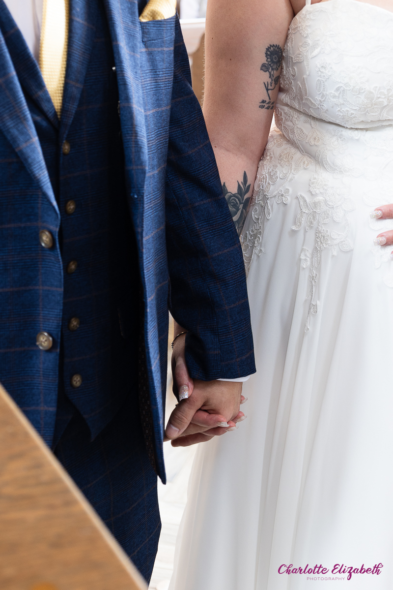 wedding ceremony inside the chapel at Burntwood Court Barnsley