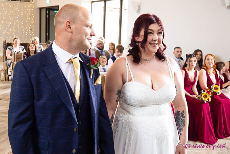wedding ceremony inside the chapel at Burntwood Court Barnsley