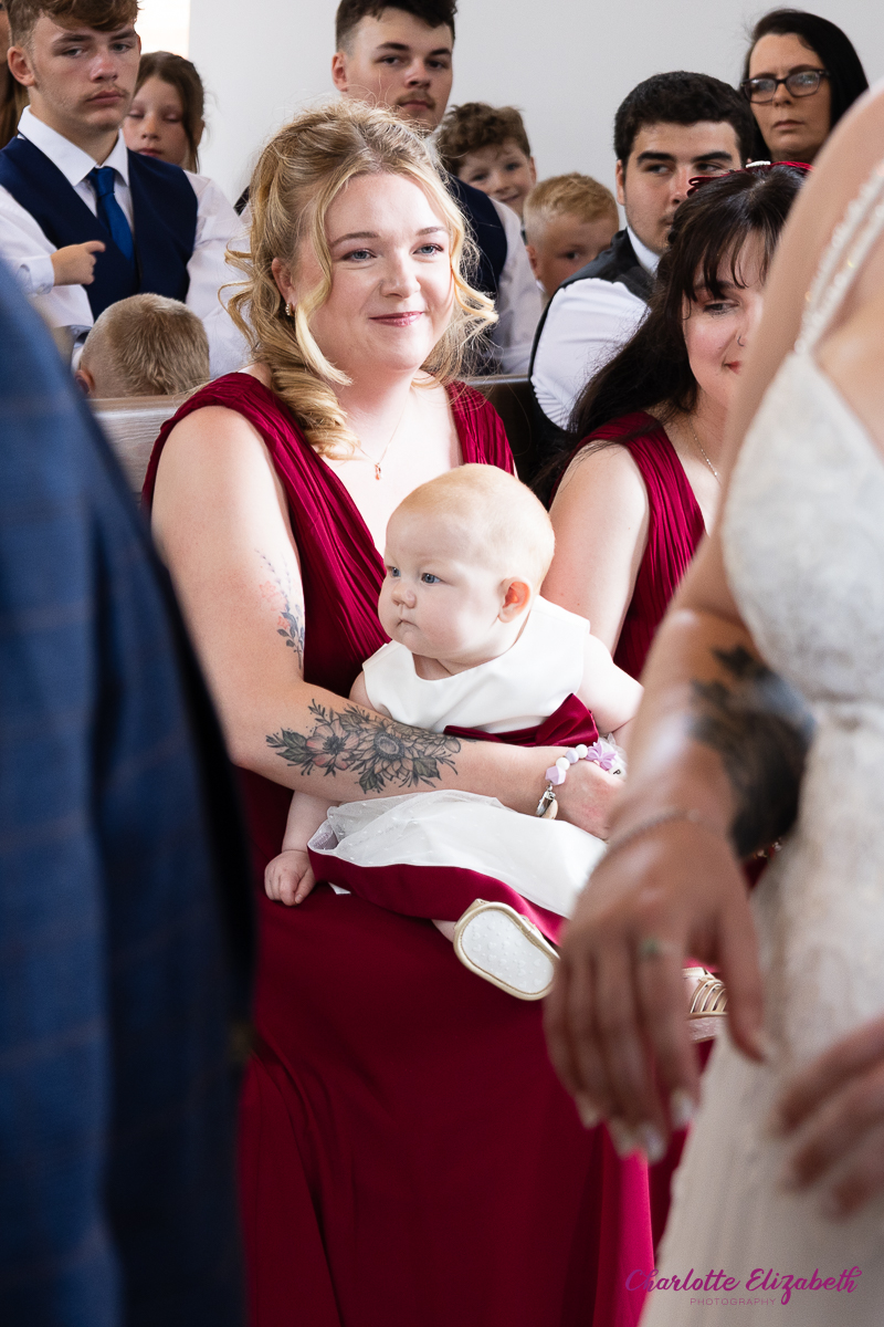 wedding ceremony inside the chapel at Burntwood Court Barnsley