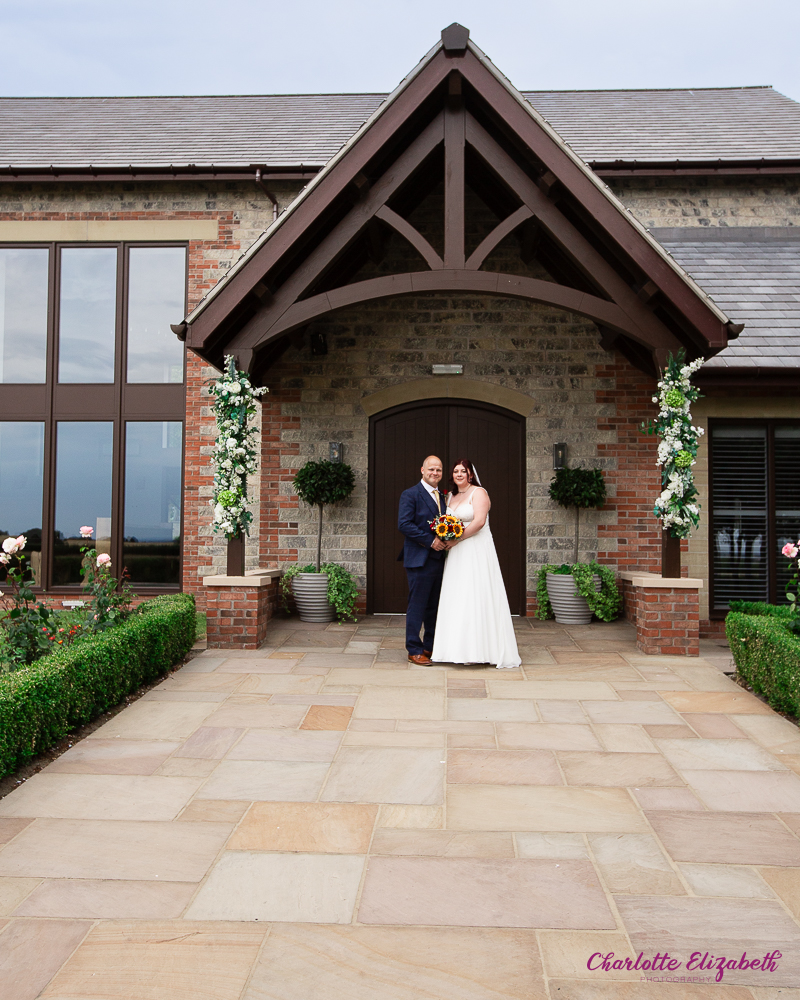 Couple portraits in the grounds of Burntwood Court hotel Barnsley wedding photographer