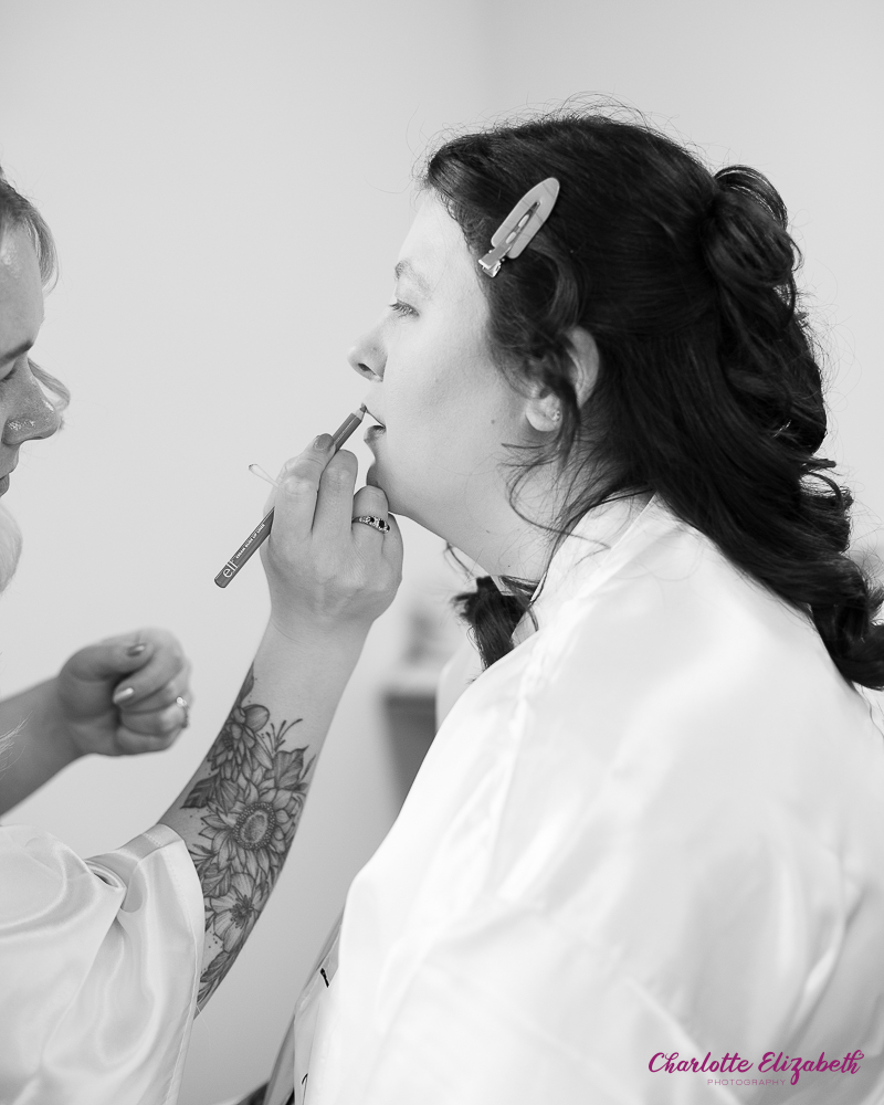 Bridal preparations at Burntwood Court by documentary wedding photographer in Barnsley
