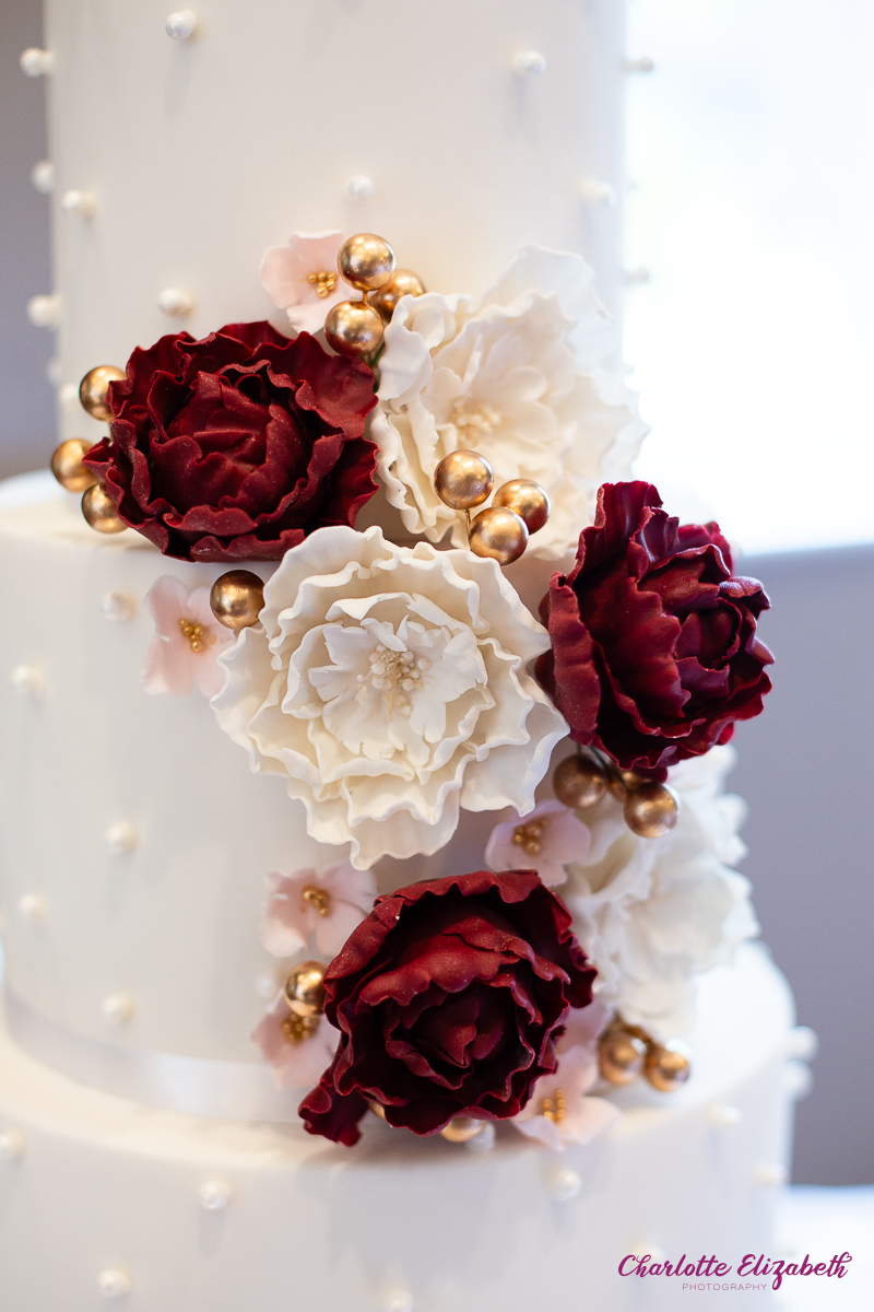 Wedding reception room details at Burntwood Court Hotel wedding by Barnsley wedding photographer