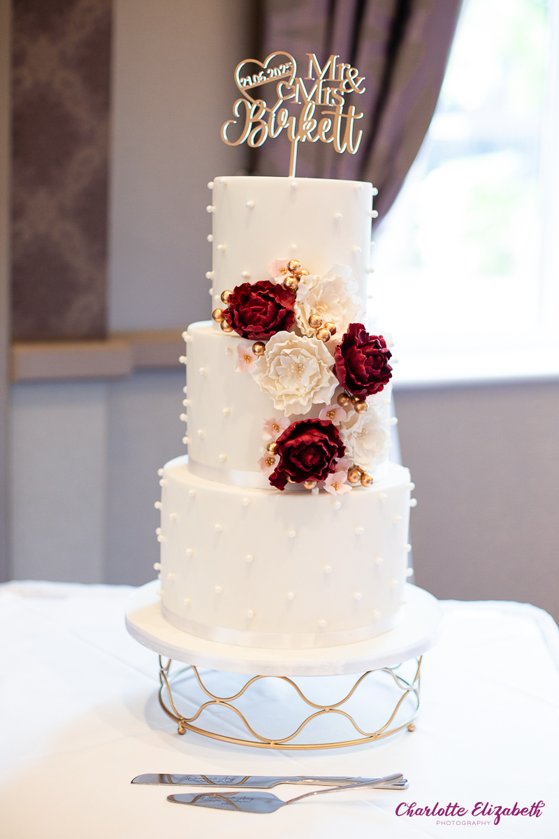 Wedding reception room details at Burntwood Court Hotel wedding by Barnsley wedding photographer