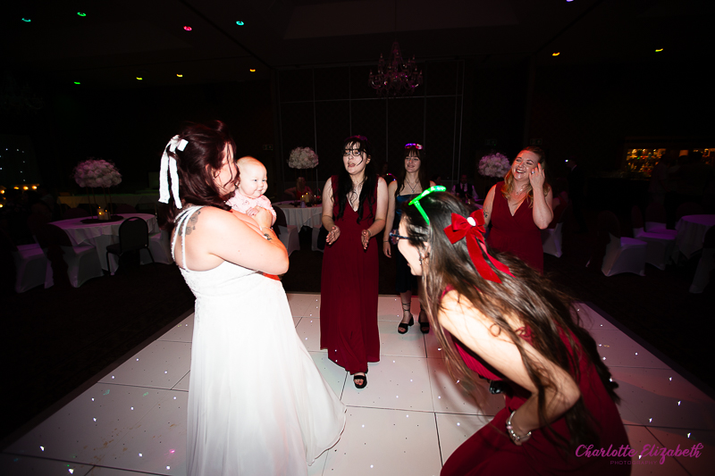 Wedding dancefloor at Burntwood Court hotel Barnsley wedding photographer