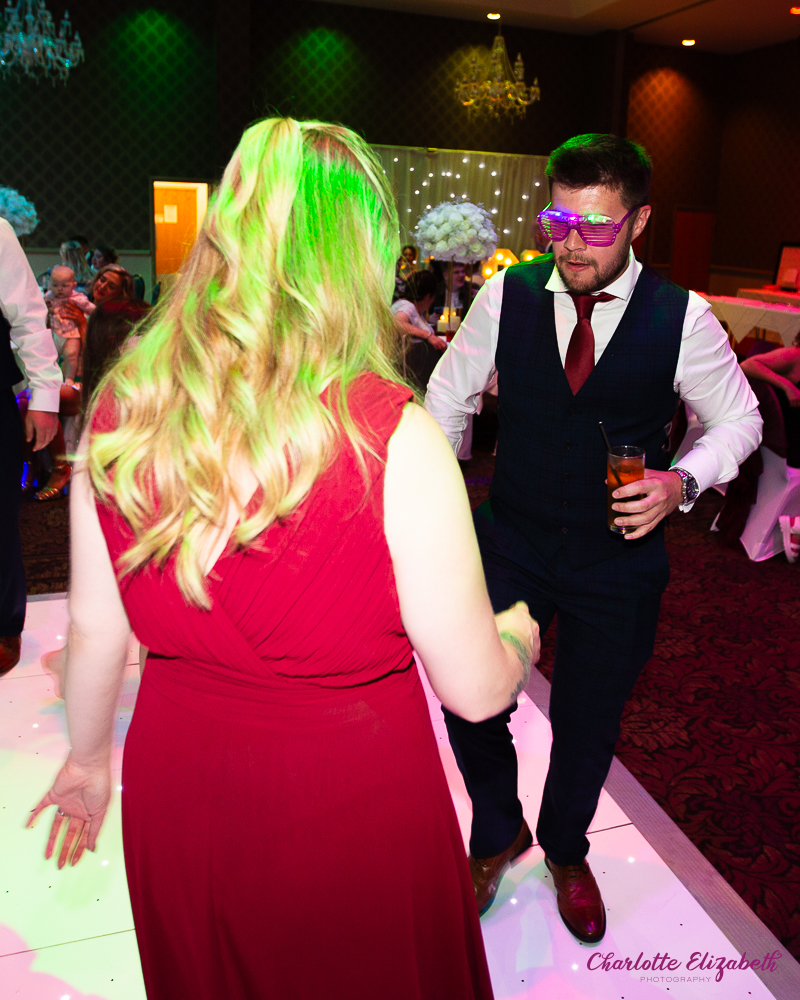 Wedding dancefloor at Burntwood Court hotel Barnsley wedding photographer