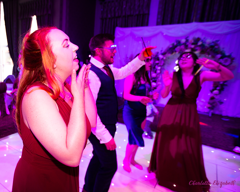 Wedding dancefloor at Burntwood Court hotel Barnsley wedding photographer