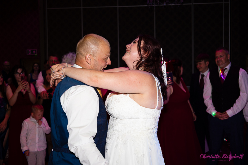Wedding dancefloor at Burntwood Court hotel Barnsley wedding photographer