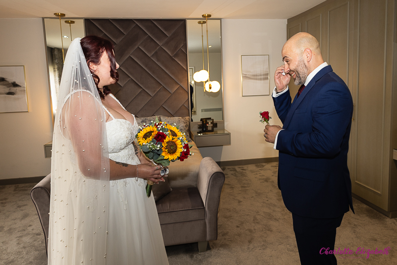 Bridal preparations at Burntwood court hotel by unobtrusive wedding photographer in Barnsley