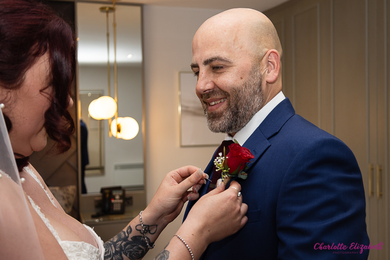 Bridal preparations at Burntwood court hotel by unobtrusive wedding photographer in Barnsley