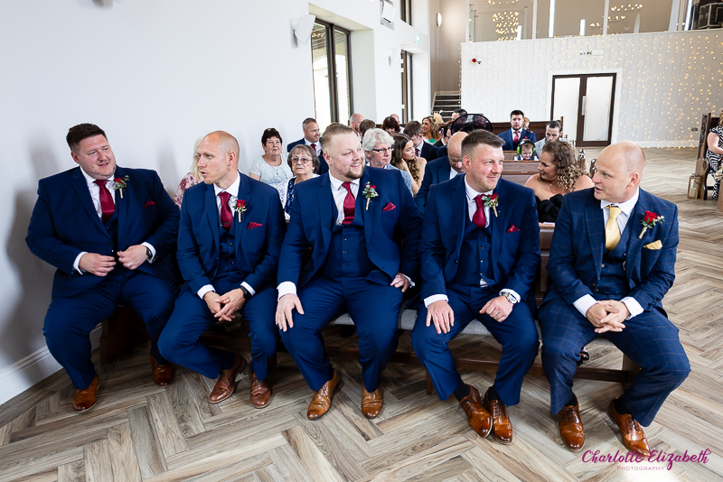 wedding ceremony inside the chapel at Burntwood Court Barnsley