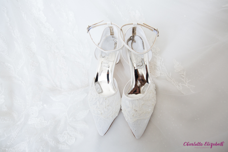 Lace detail bridal wedding shoes