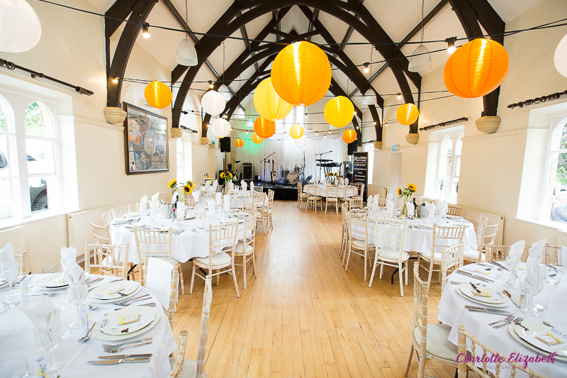 Wedding reception at Cawthorne Village Hall by natural wedding photographer in Barnsley