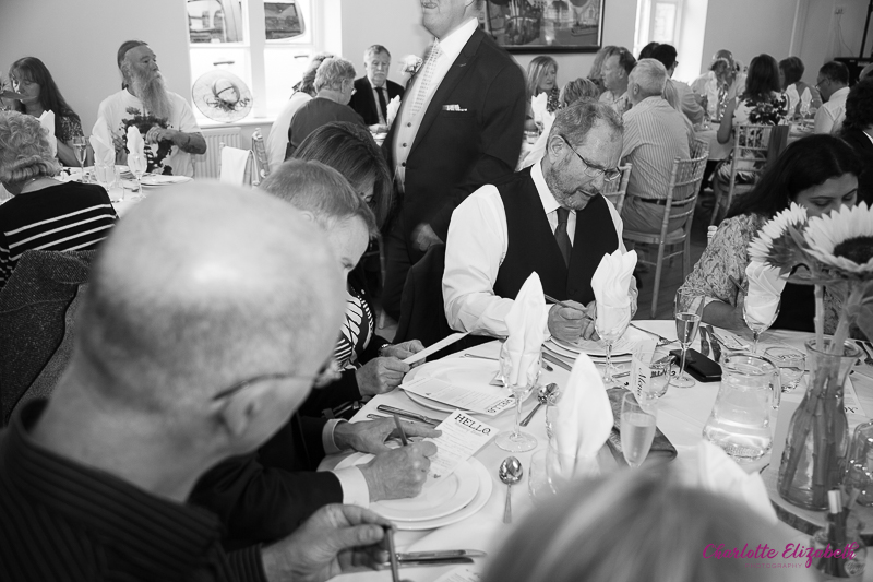 Wedding reception at Cawthorne Village Hall by natural wedding photographer in Barnsley