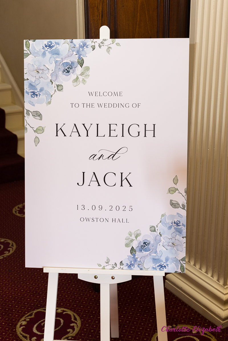 Wedding details at Owston Hall Hotel