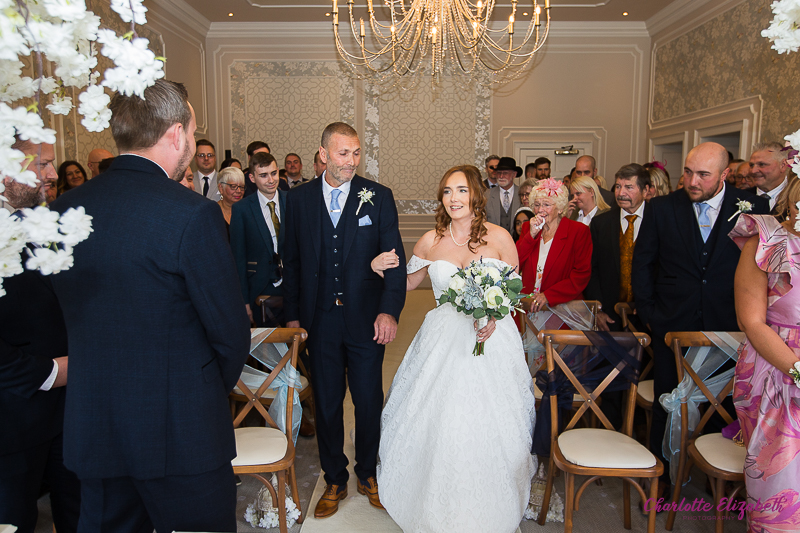 The wedding ceremony at Owston Hall wedding photographer