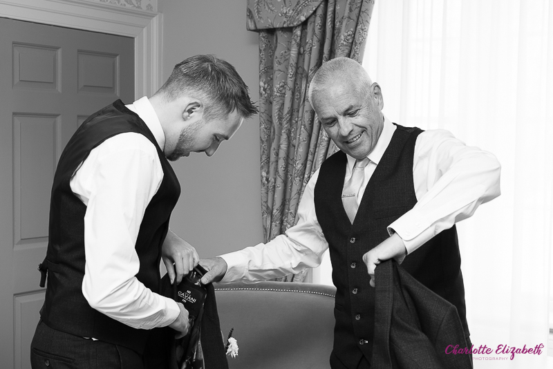 Groom preparations at Owston Hall Hotel