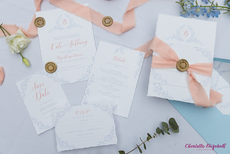 Bridgerton wedding stationery inspiration at Rogerthorpe Manor