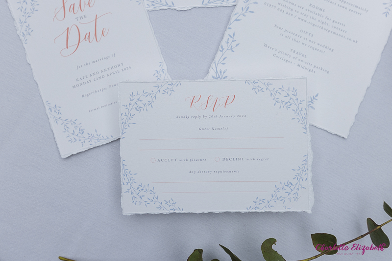 Bridgerton wedding stationery inspiration at Rogerthorpe Manor