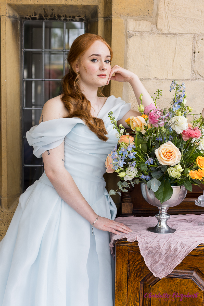 Bridgerton wedding dress inspiration at Rogerthorpe Manor